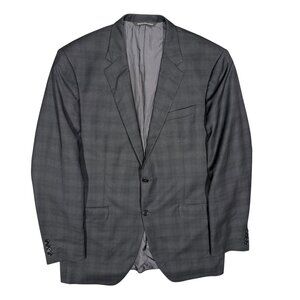 Coppley 1883 Blazer Reda Italy Super 130's Wool Check Sport Coat Grey 46L